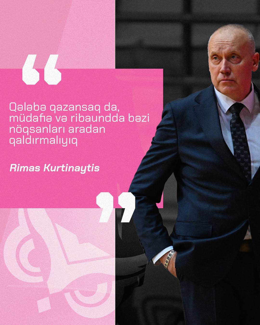 Baş məşqçimiz Rimas Kurtinaytisin “Naxçıvan” BK ilə oyundan sonra fikirləri: